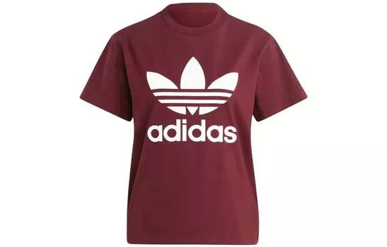 Футболка с трилистником женская красная Adidas Originals