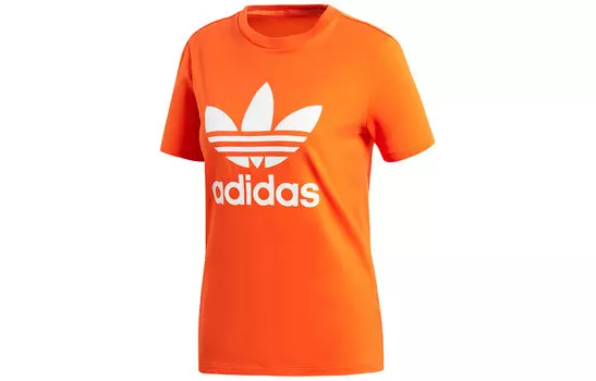 Футболка с трилистником женская оранжевая Adidas Originals