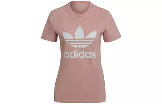 Футболка с трилистником женская розовая Adidas Originals