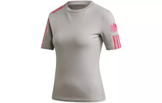 Футболка с трилистником женская серая Adidas Originals