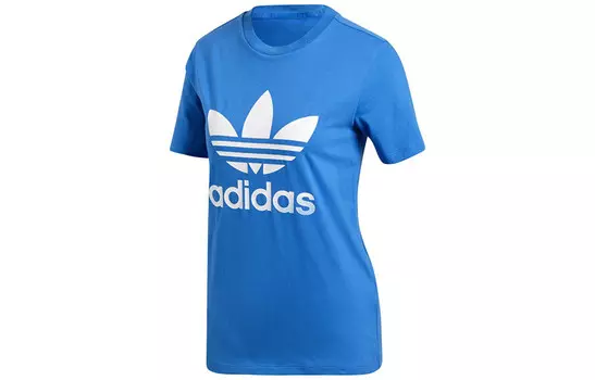 Футболка с трилистником женская синяя Adidas Originals