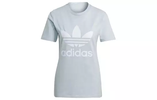 Футболка с трилистником женская светло-голубая Adidas Originals