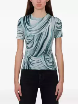 Футболка с trompe l'oeil-print Rabanne, синий