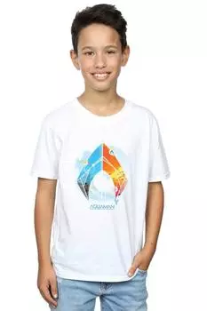 Футболка с тропическим логотипом Aquaman DC Comics, белый