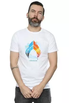 Футболка с тропическим логотипом Aquaman DC Comics, белый