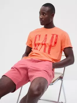 Футболка с тропическим логотипом Gap, оранжевый