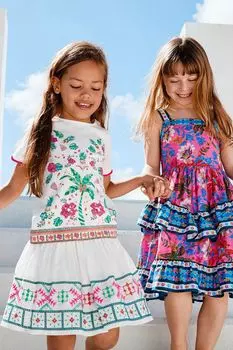 Футболка с тропическим принтом с пальмами Monsoon, белый