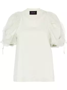 Футболка с тюлем Simone Rocha, зеленый