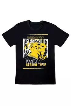 Футболка с туром по региону Канто Pokemon, черный