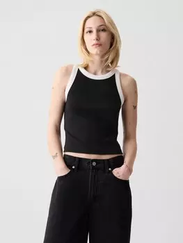 Футболка с укороченным топом Gap, черный