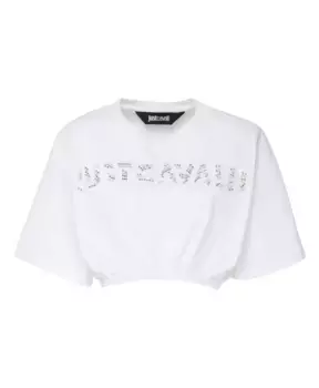 Футболка с укороченным топом и круглым воротником Just Cavalli, белый