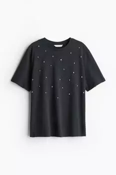 Футболка с украшением H&M, серый