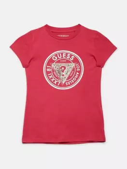 Футболка с украшенным логотипом Cheska (2–6) Guess Factory, цвет Viva Pink