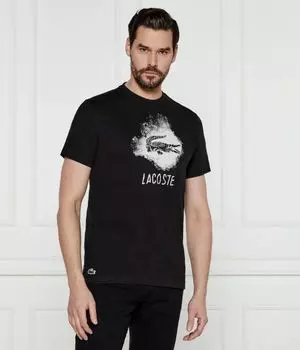 Футболка с ультрасухим рисунком Regular fit Lacoste, черный