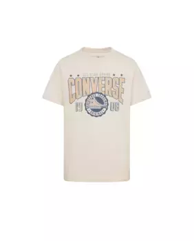 Футболка с университетским значком для мальчиков Converse, коричневый