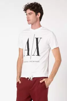 Футболка с увеличенным логотипом Armani Exchange, черный