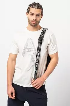 Футболка с увеличенным логотипом ARMANI EXCHANGE, кремовый