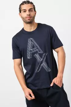 Футболка с увеличенным логотипом Armani Exchange, синий