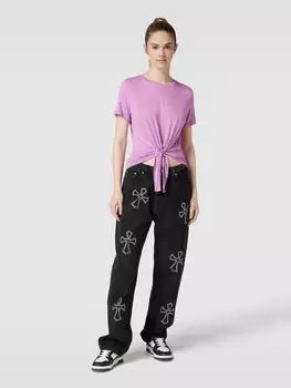 Футболка с узлом модель "NEORA" Pieces, фиолетовый