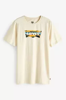 Футболка с узором «крылья летучей мыши» и логотипом Levi'S, бежевый