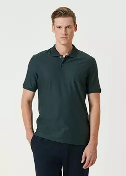 Футболка с узором в полоску и воротником-поло Beymen Collection, зеленый