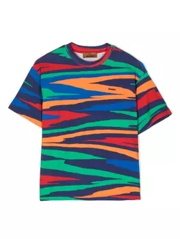 Футболка с узором зигзаг Missoni Kids, мультиколор