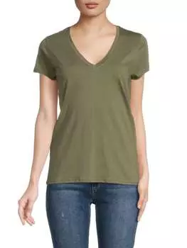 Футболка с V-образным вырезом ATM Anthony Thomas Melillo из джерси, olive