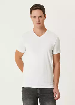 Футболка с V-образным вырезом Beymen Club, белый