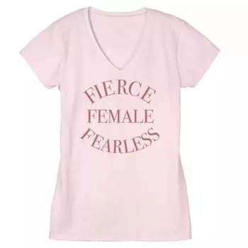 Футболка с V-образным вырезом для юниоров "Fierce Fearless Female" Licensed Character