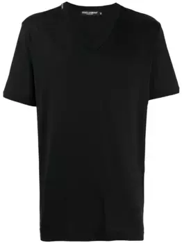 Футболка с V-образным вырезом DOLCE & GABBANA, черный