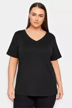 Футболка с V-образным вырезом Evans, черный