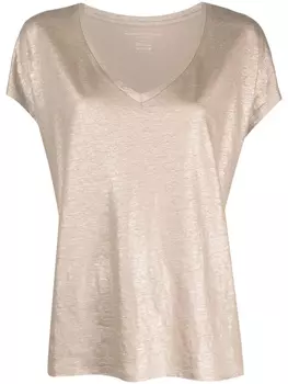 Футболка с V-образным вырезом и эффектом металлик Majestic Filatures, нейтральный