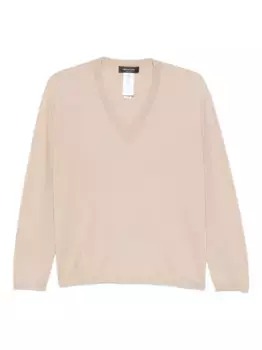 Футболка с V-образным вырезом и длинными рукавами Fabiana Filippi, нейтральный