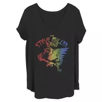 Футболка с V-образным вырезом и графическим логотипом Juniors' Plus Steve Miller Band Pride Licensed Character