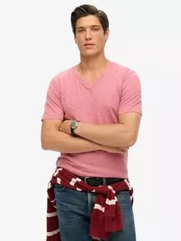 Футболка с v-образным вырезом и коротким рукавом slub Superdry, цвет Mesa Rose Pink