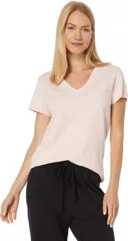 Футболка с V-образным вырезом и короткими рукавами со швом сзади Lilla P, цвет Pink Blossom