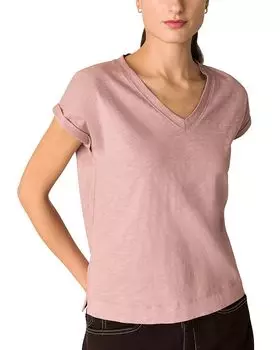 Футболка с V-образным вырезом и короткими рукавами Willa Whistles, розовый