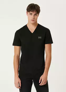 Футболка с V-образным вырезом и логотипом Dolce&Gabbana, черный