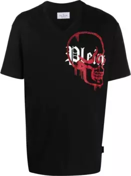 Футболка с V-образным вырезом и логотипом Philipp Plein, черный