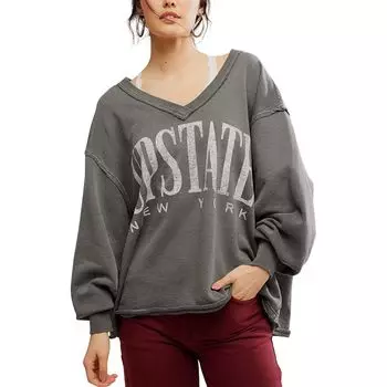 Футболка с V-образным вырезом и принтом Venice Free People, черный