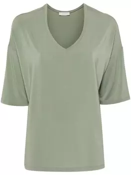 Футболка с V-образным вырезом и приспущенными плечами Le Tricot Perugia, зеленый
