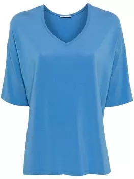 Футболка с V-образным вырезом и приспущенными плечами Le Tricot Perugia, синий