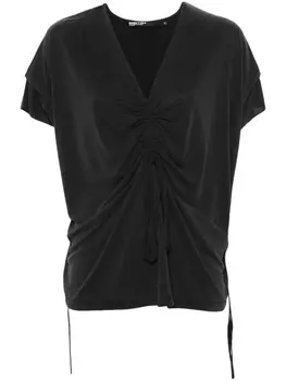 Футболка с V-образным вырезом и сборками Bimba y Lola, серый