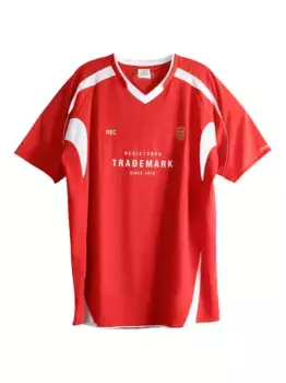 Футболка с V-образным вырезом и вставками VETEMENTS, красный