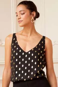 Футболка с V-образным вырезом и вырезом сзади Love & Roses, желтый