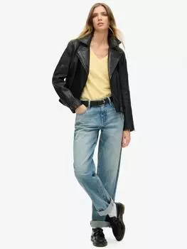 Футболка с v-образным вырезом и вышивкой slub Superdry, цвет Pale Yellow