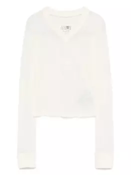 Футболка с V-образным вырезом MM6 Maison Margiela