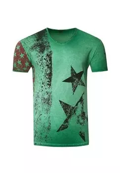 Футболка с V-образным вырезом RUSTY NEAL, зеленый