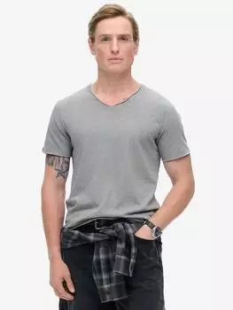 Футболка с v-образным вырезом с необработанным краем slub Superdry, цвет Steeple Grey