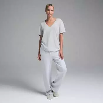 Футболка с V-образным вырезом SKIMS, цвет light heather grey